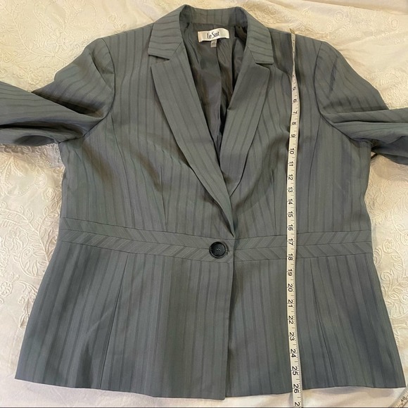 Le Suit NWT Gray Single Button Blazer sz 18 - Picture 7 of 9